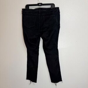 Torrid Luxe Skinny Jeans Womens 12R Black Raw Hem Grunge Mid Rise‎ Denim